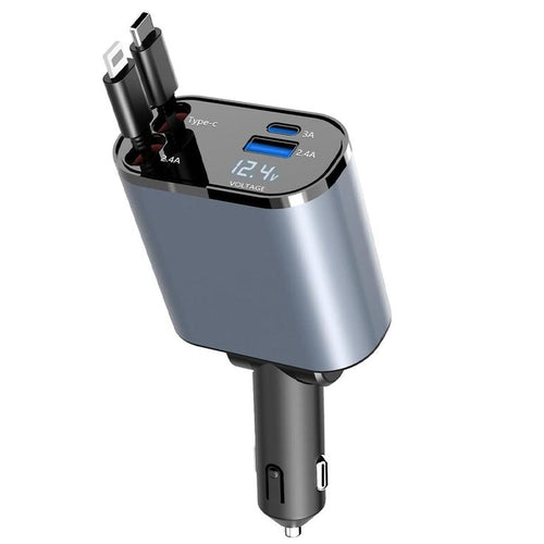 4-in-1 Car Charger 120W Super Fast Charger with USB A and C Ports